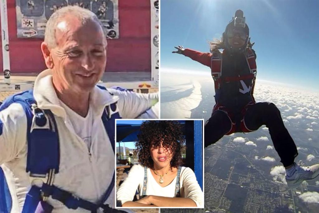 Skydivers plunge to their death after parachutes tangled in mid-air