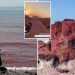 Heavy rainstorms turn Iranian island’s landscape blood-red in wild scene