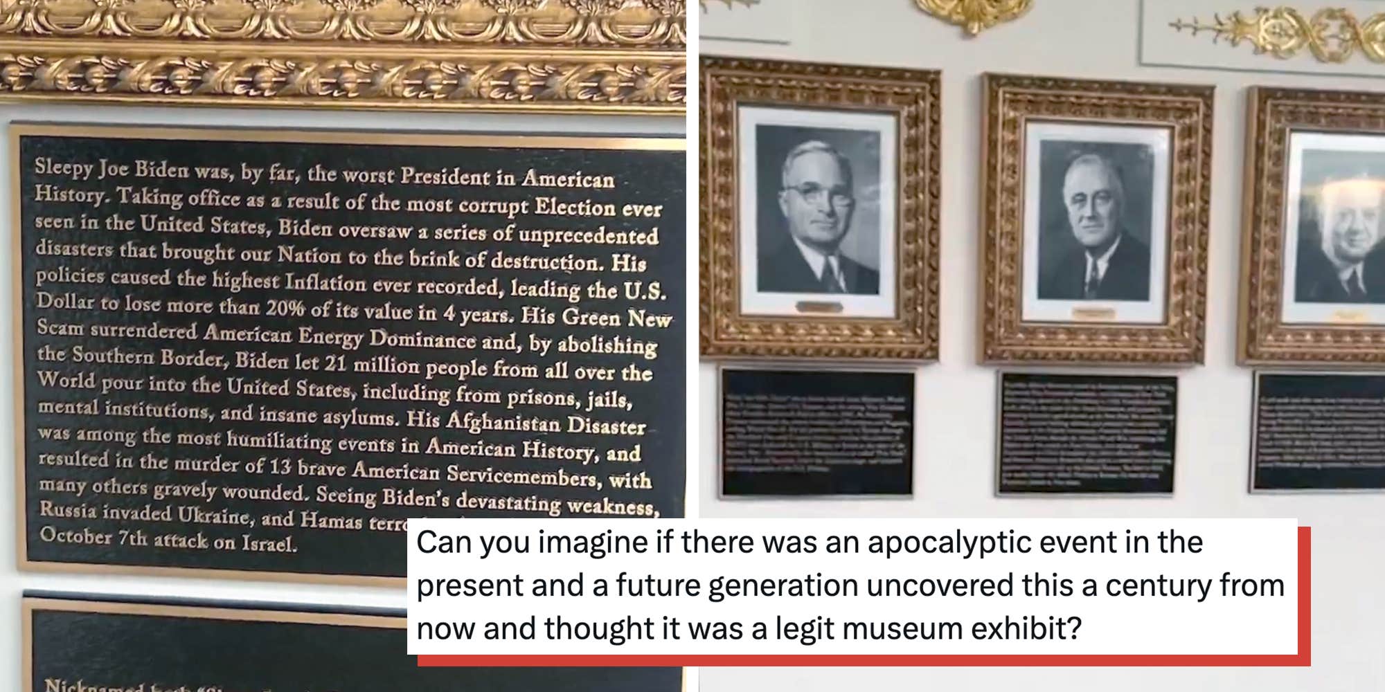 "Written directly by the President himself": The White House adds long, rambling plaques to Presidential Walk of Fame