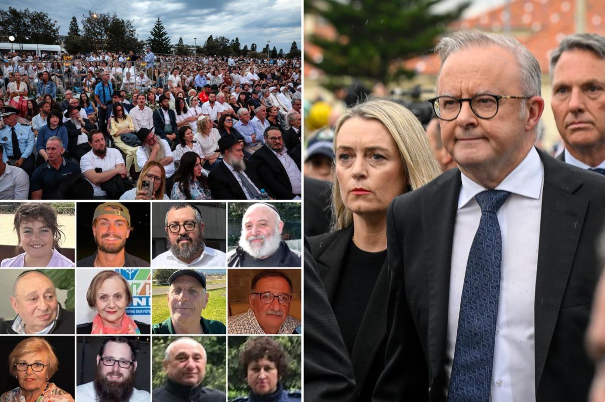 Australian Prime Minister Anthony Albanese heckled as he faces grieving families at Bondi vigil week after terror attack