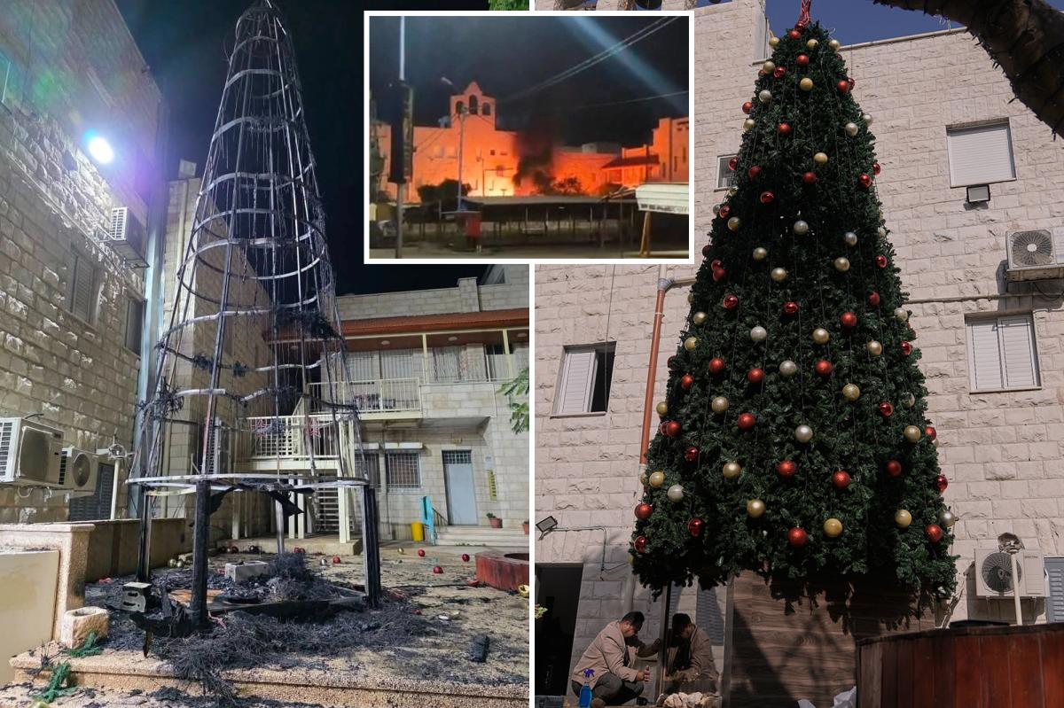 3 Palestinians accused of torching a Christmas tree at a Catholic church in West Bank
