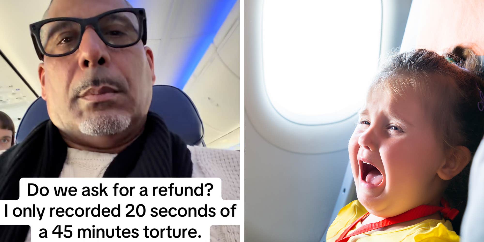 "Do we ask for a refund?": Man films crying infant mid-flight and the internet drags him