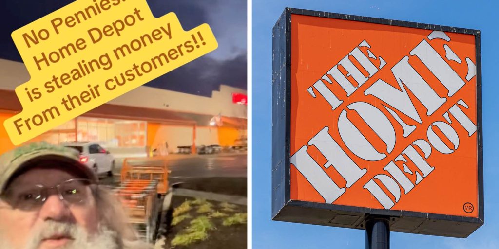 "Don't let them keep your money": Shopper confronts Home Depot after cashier rounds down his total by a penny