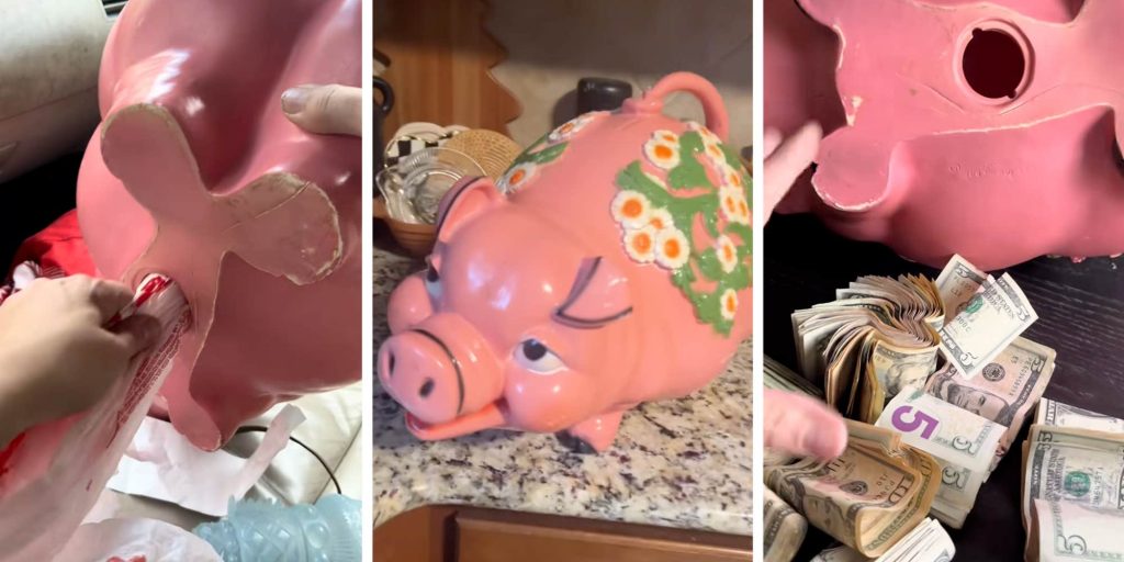 "I paid $10.99": Goodwill shopper buys a retro piggy bank. Then she looks inside and can't stop counting
