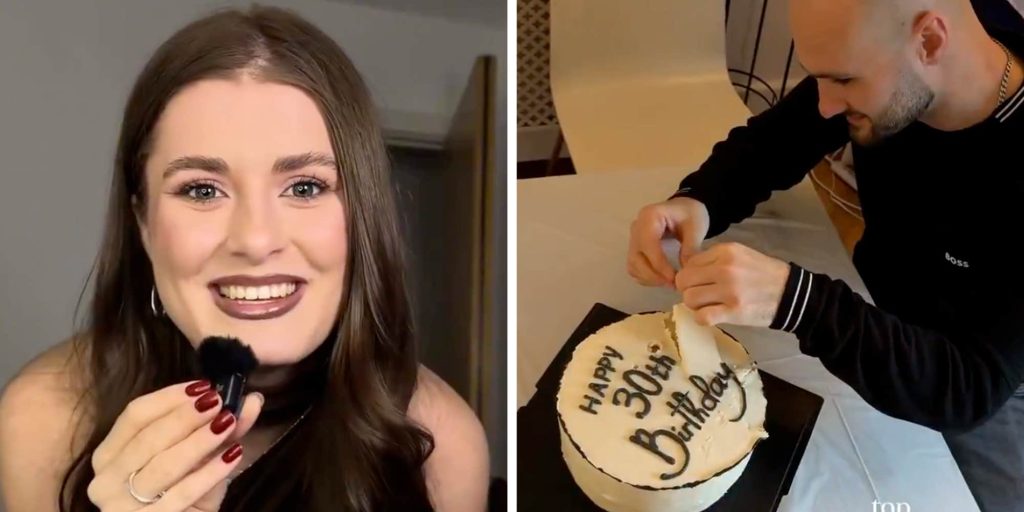 "Nothing could've prepared me": Influencer hides boyfriend's birthday gift inside a cake. The reveal leaves the internet speechless