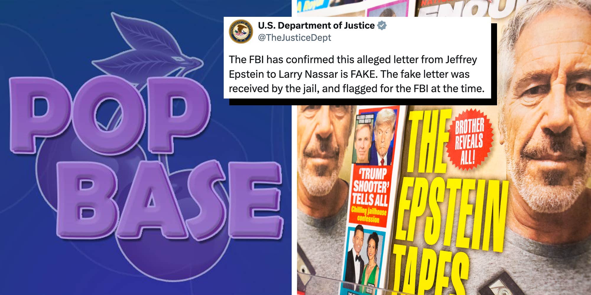 "Our government is beyond cooked": DOJ responds to Epstein files letter by replying to Pop Base account on X