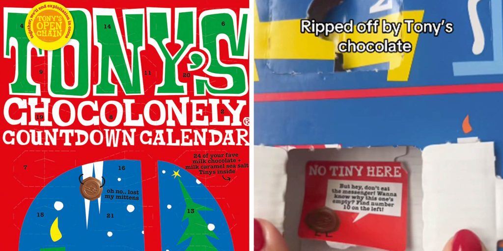 "Ripped off": Tony's Chocolonely leaves one advent calendar door empty to make a point—and some customers are pissed