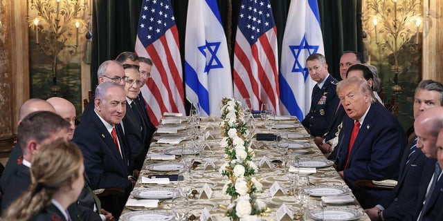 Trump Bemoans Not Winning Nobel Peace Prize During Netanyahu Hot Mic: The self-described “most anti-war president in history” has ordered the bombing of at least nine nations—more than any US leader in history—and has been indispensable to Israel’s genocide in Gaza.