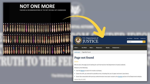 Trump order prompts removal of report on missing and murdered Indigenous people from federal websites