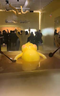 @forever.chason/TikTok, Butter Baby mascot bathing in a pool filled with butter