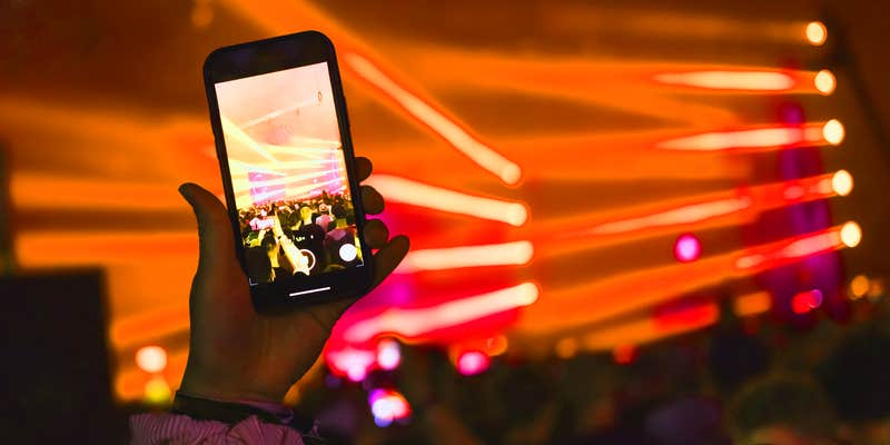 cell phone at a concert