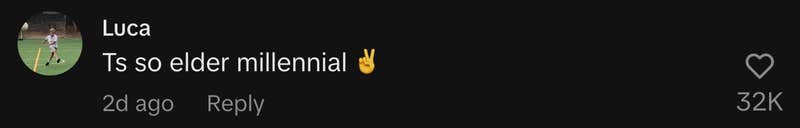 “Ts so elder millennial ✌️”
