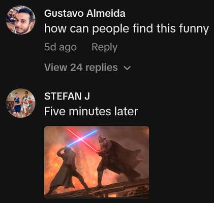 TikTok comments including one reading "how can people find this funny"