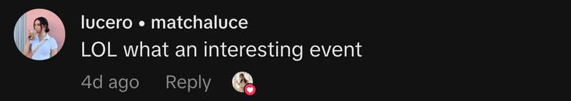 &ldquo;LOL what an interesting event&rdquo;