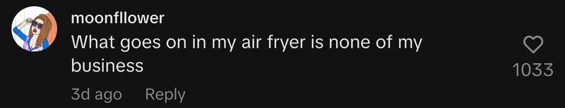 “What goes on in my air fryer is none of my business.”