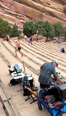 @mattr5407/TikTok red rocks guy running down the steps backward at red rocks amphitheatre