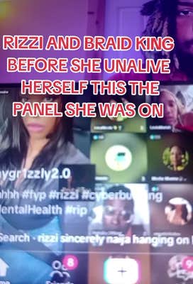 TikTok video claiming to show the livestream before Rizzi died.