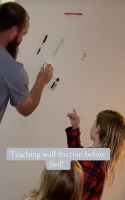 @amber_tiffani0723/TikTok, teaching wall friction before bed - family sticking things to the wall