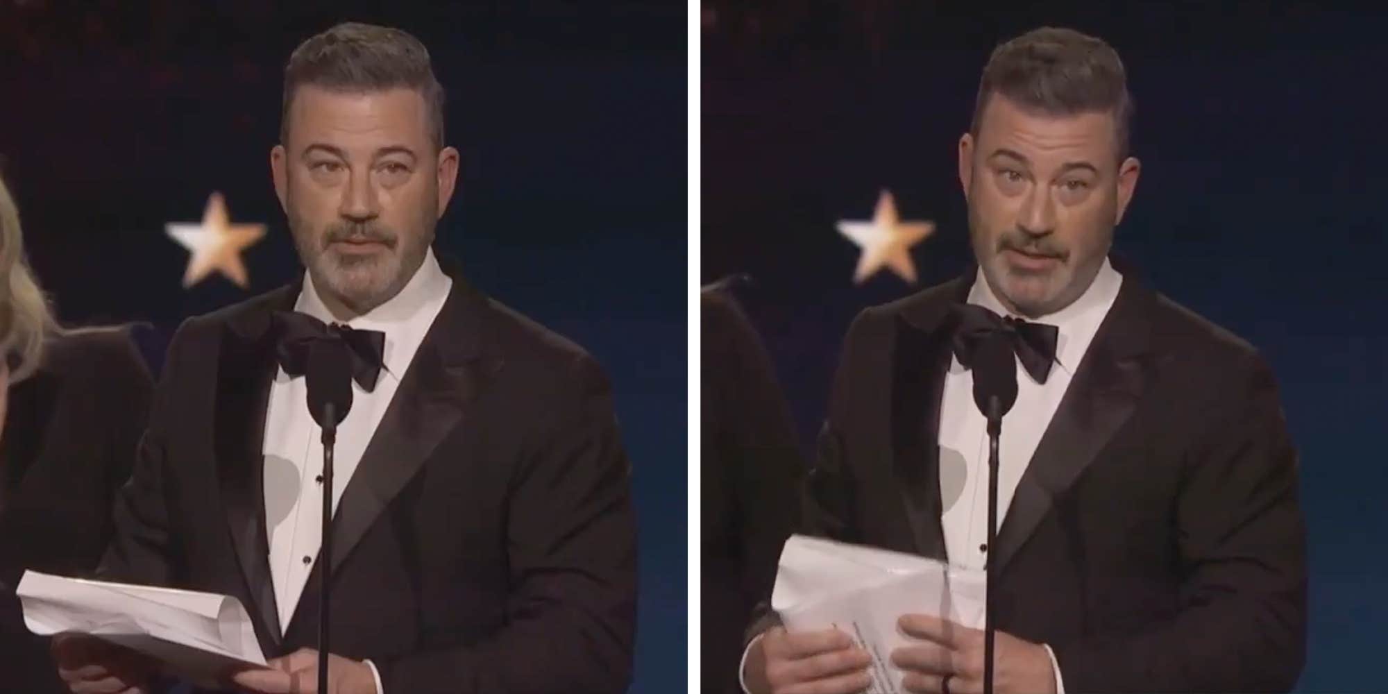 Jimmy Kimmel thanks "Donald Jennifer Trump" during speech for his Critics Choice award win