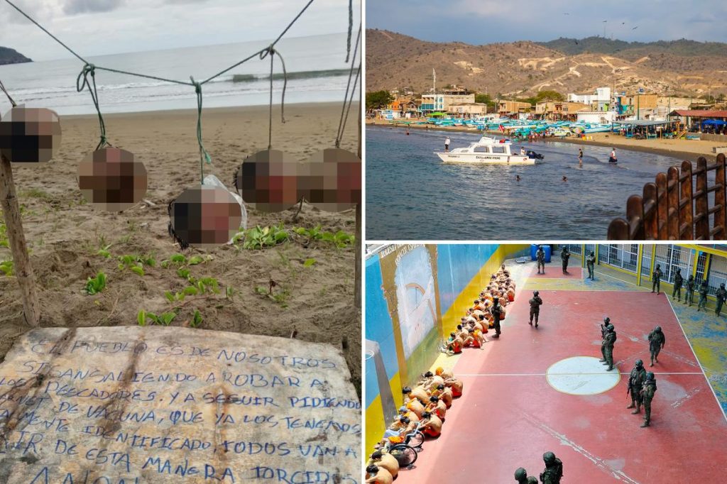 Human heads hung up on display at popular tourist beach in Ecuador — as a gruesome warning