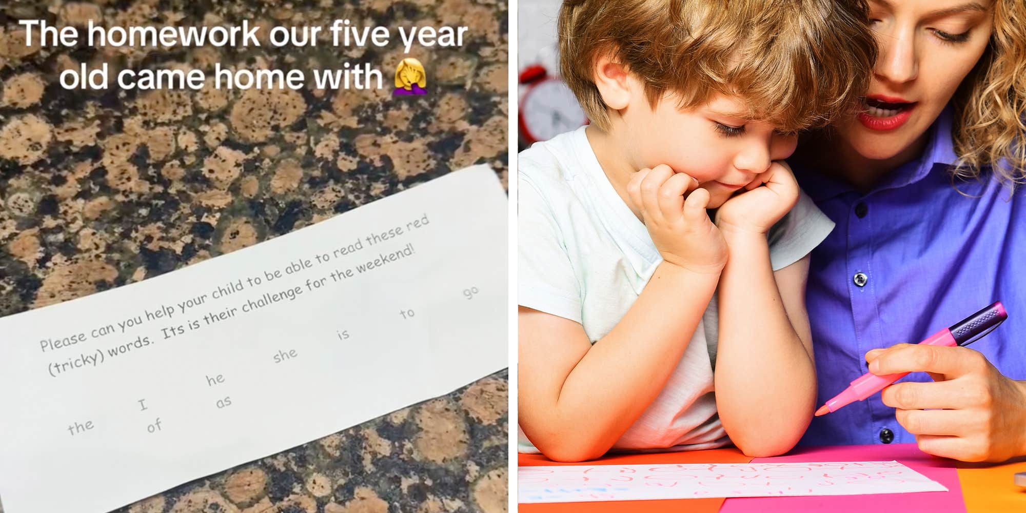 "This is so sad": Mom points out error on 5-year-old's grammar homework. Teachers rush to defend it