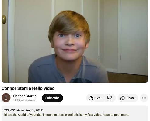 connor storrie smiles at the camera at 12 years old