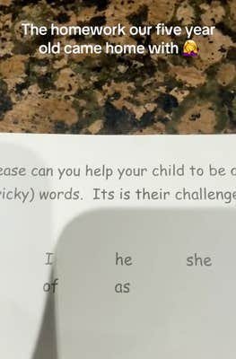 @riversideredhead/TikTok &ldquo;The homework out five year old came home with 🤦&zwj;♀️.&rdquo;
